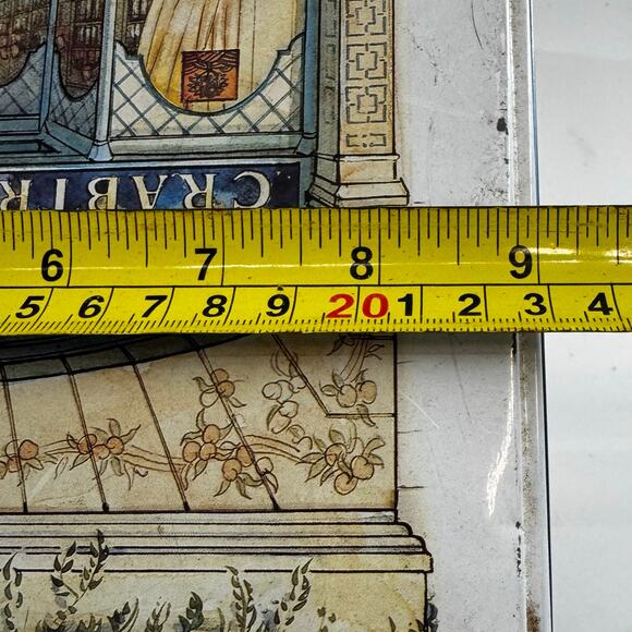 Vintage 1985 Crabtree and Evelyn Octagon Tin Farm Horse Chicken Tall Round - Picture 8 of 9